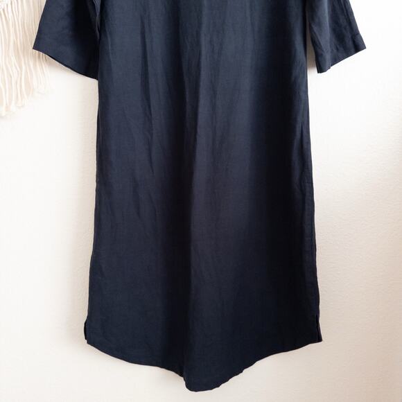 Wuko Gals Claire Midnight Blue Midi Linen Blend Dress Size XS NWT - Picture 4 of 7